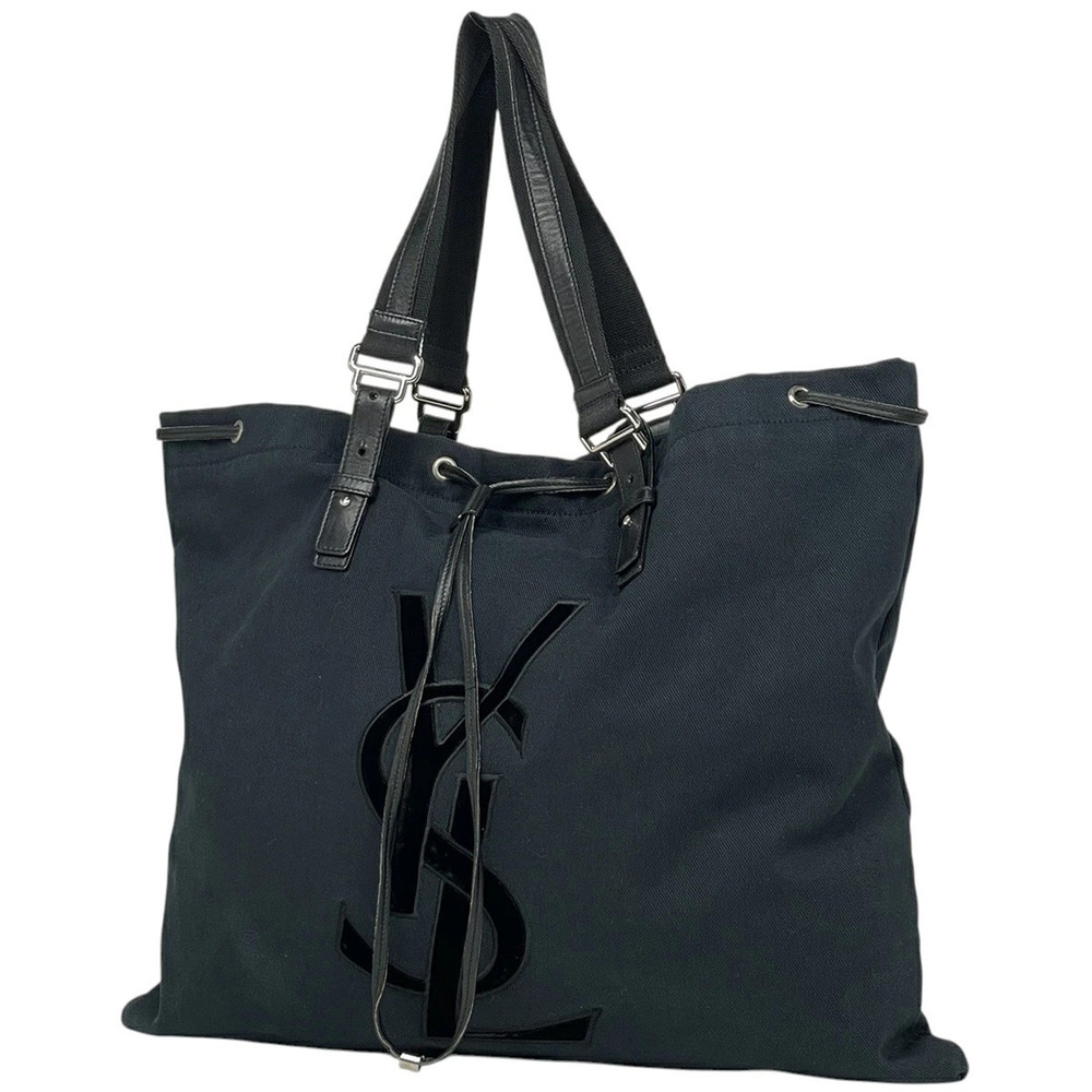 Saint Laurent Yves Kahala Tote Bag YSL Rive Gauche Canvas Black